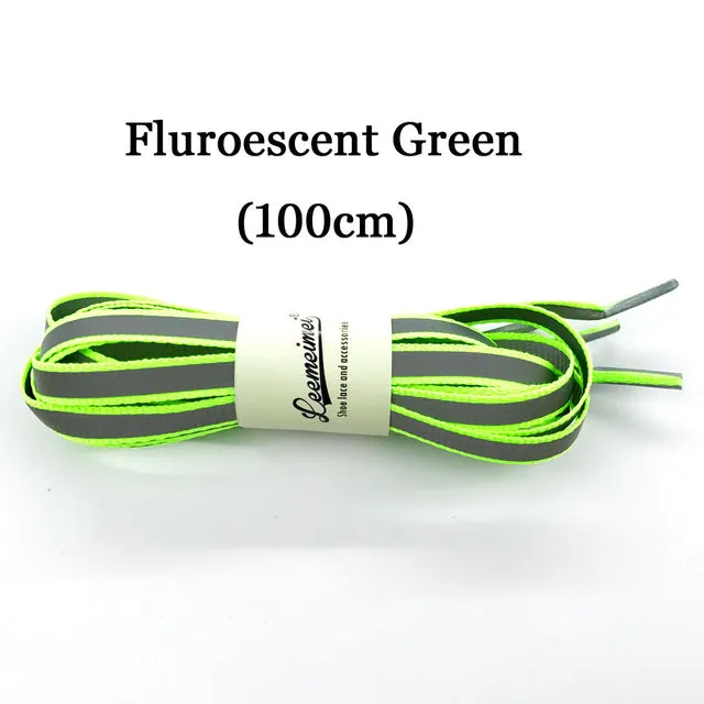 3M Reflective Laces High Visibility Shoe Laces Safety Luminous Glowing Shoelaces in the dark 100cm