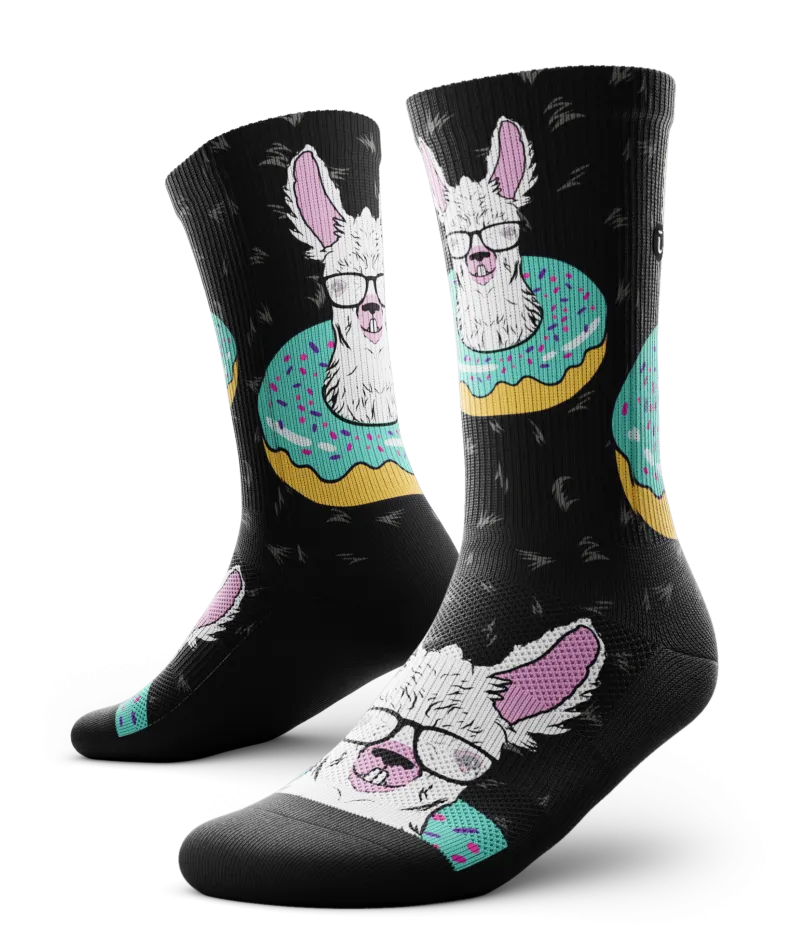 Alpaca Donut Crew Socks