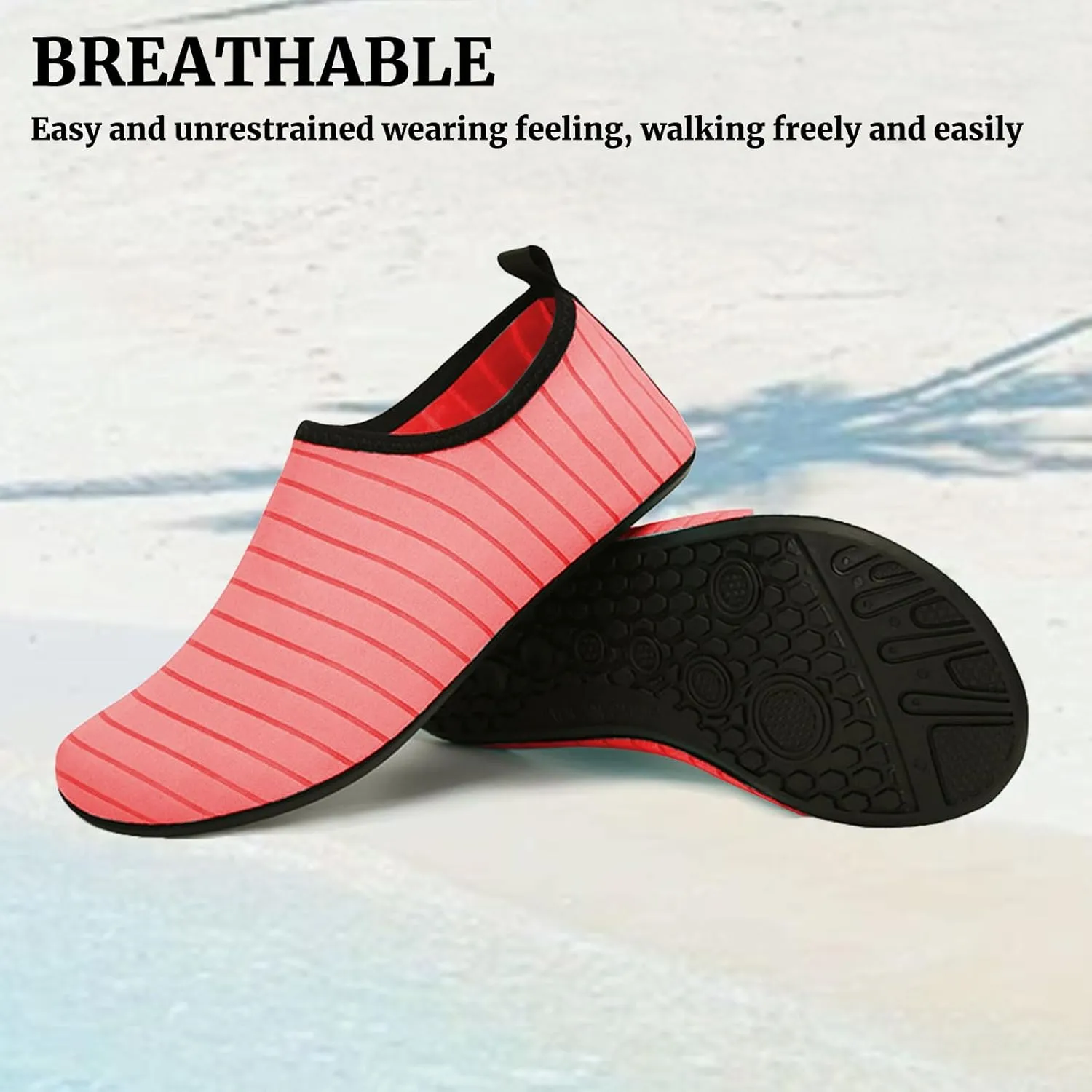 Aqua Socks Swim Beach Barefoot for Women Men Lightweight Quick Dry Slip-on Water Shoes,Fashion Yoga Socks Swimming Trail Barefoot Footwear,Outdoor Camping Exercise Collapsible Non-Slip Shoes