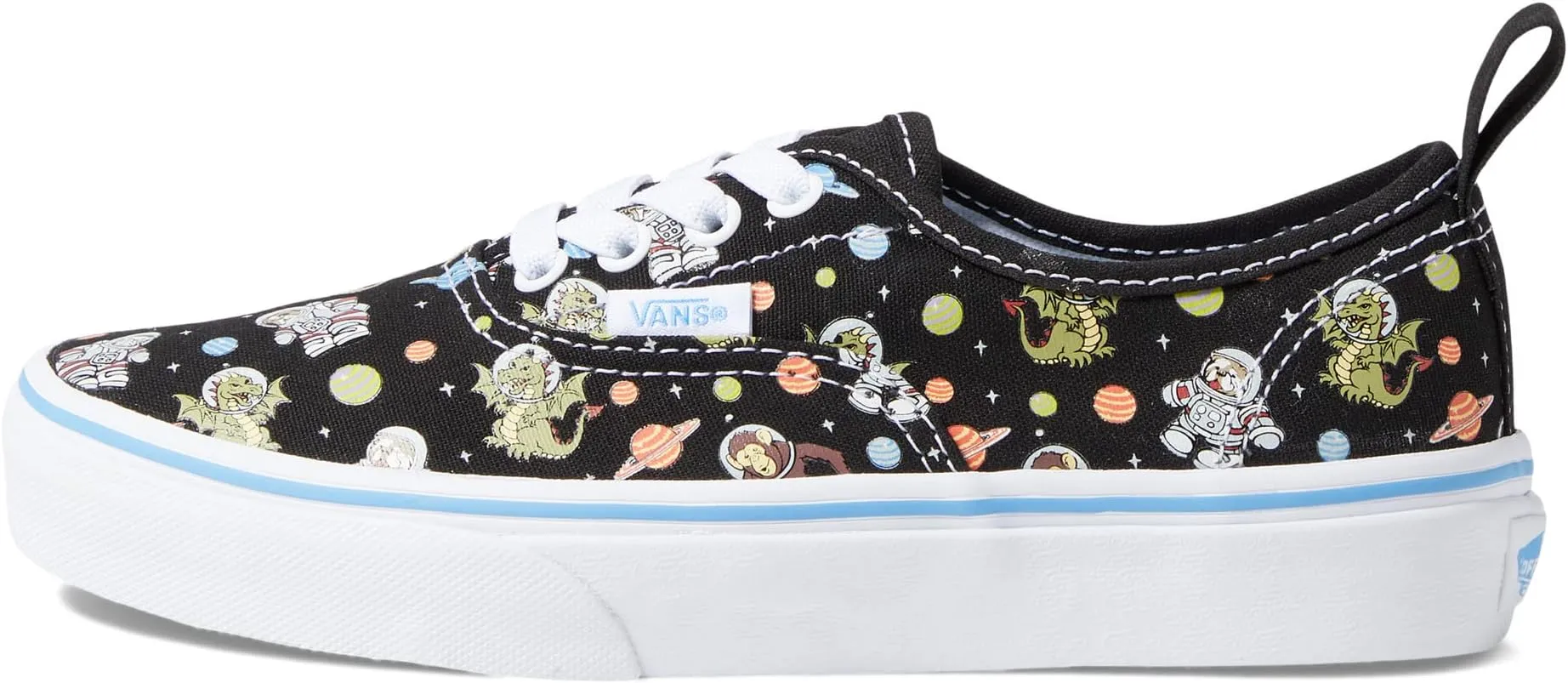 Authentic Elastic Lace Vans in Glow Cosmic Zoo Black/Blue