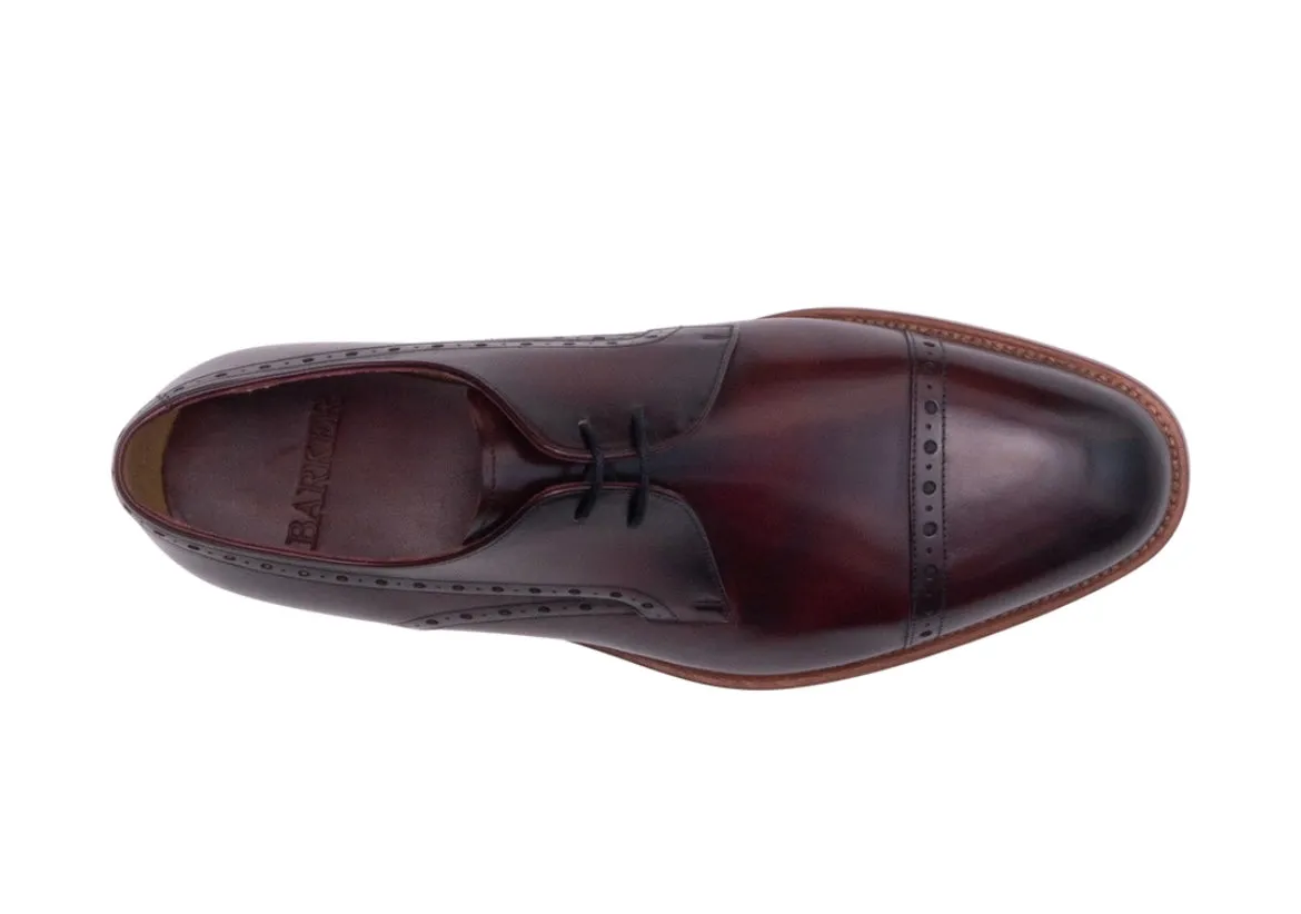 BARKER <BR>
Wye - Hand Brushed Leather Lace Shoe <BR>
Burgundy <BR>