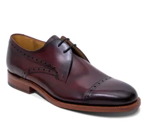 BARKER <BR>
Wye - Hand Brushed Leather Lace Shoe <BR>
Burgundy <BR>