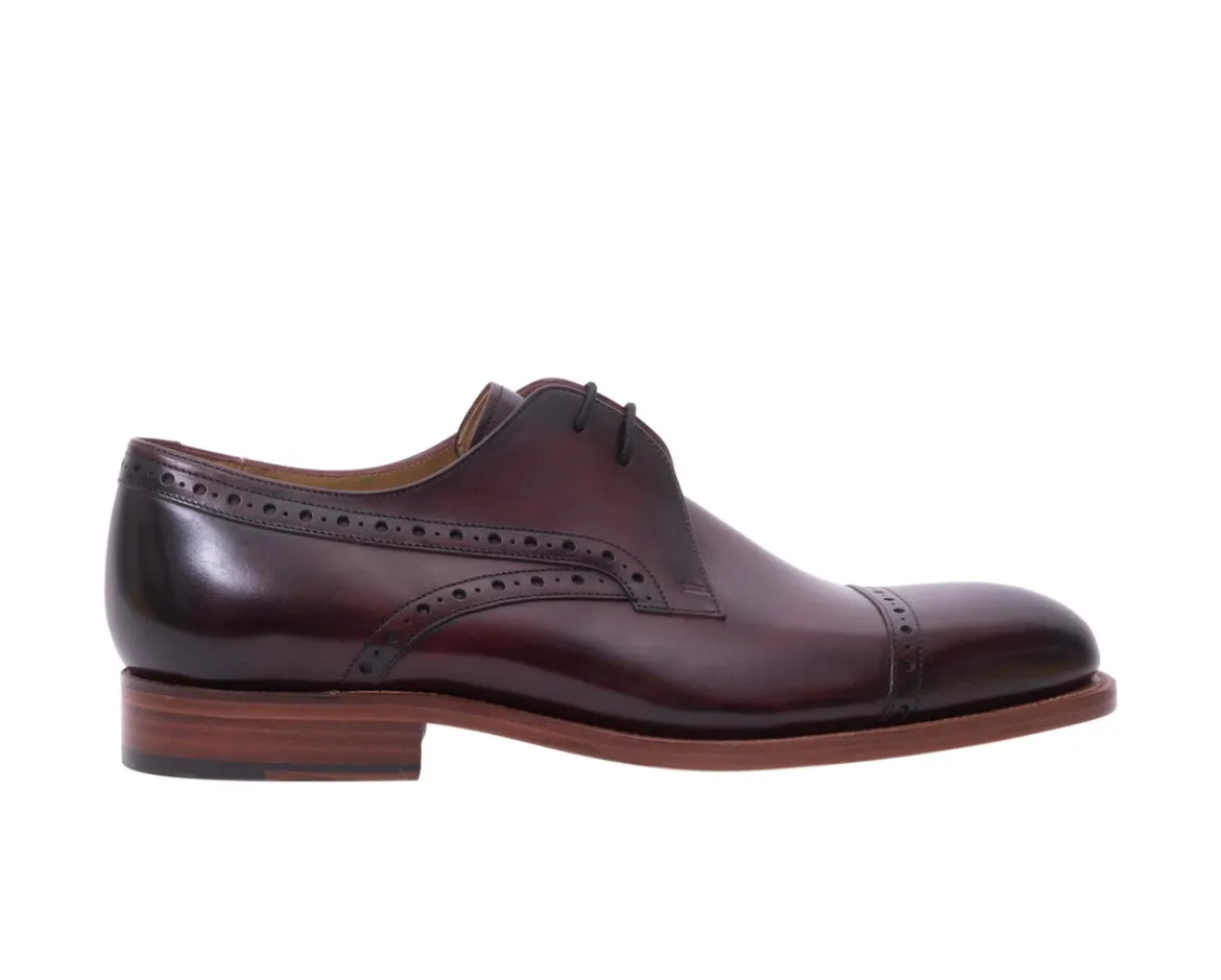 BARKER <BR>
Wye - Hand Brushed Leather Lace Shoe <BR>
Burgundy <BR>