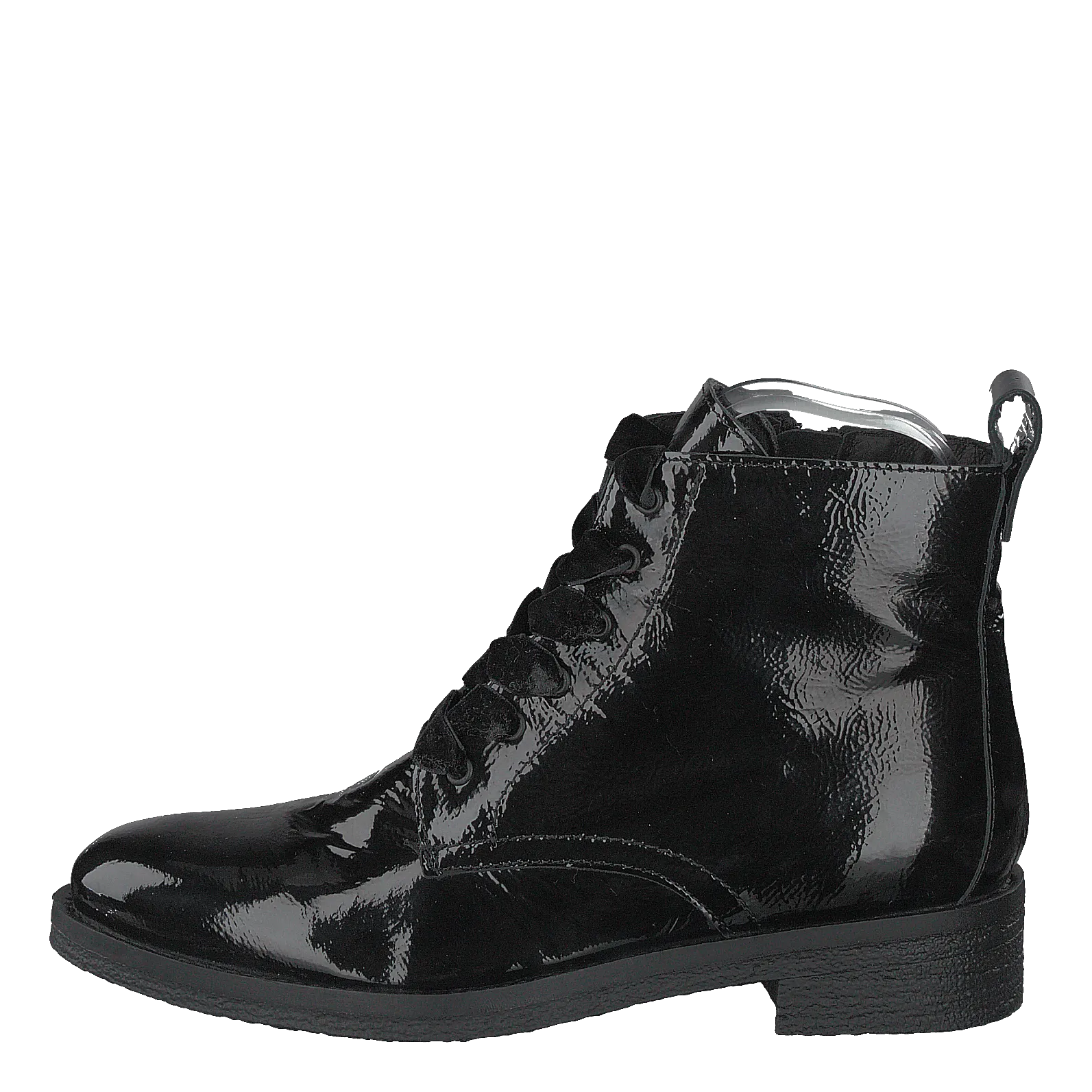 Biatine Patent Laced Up Boot Black