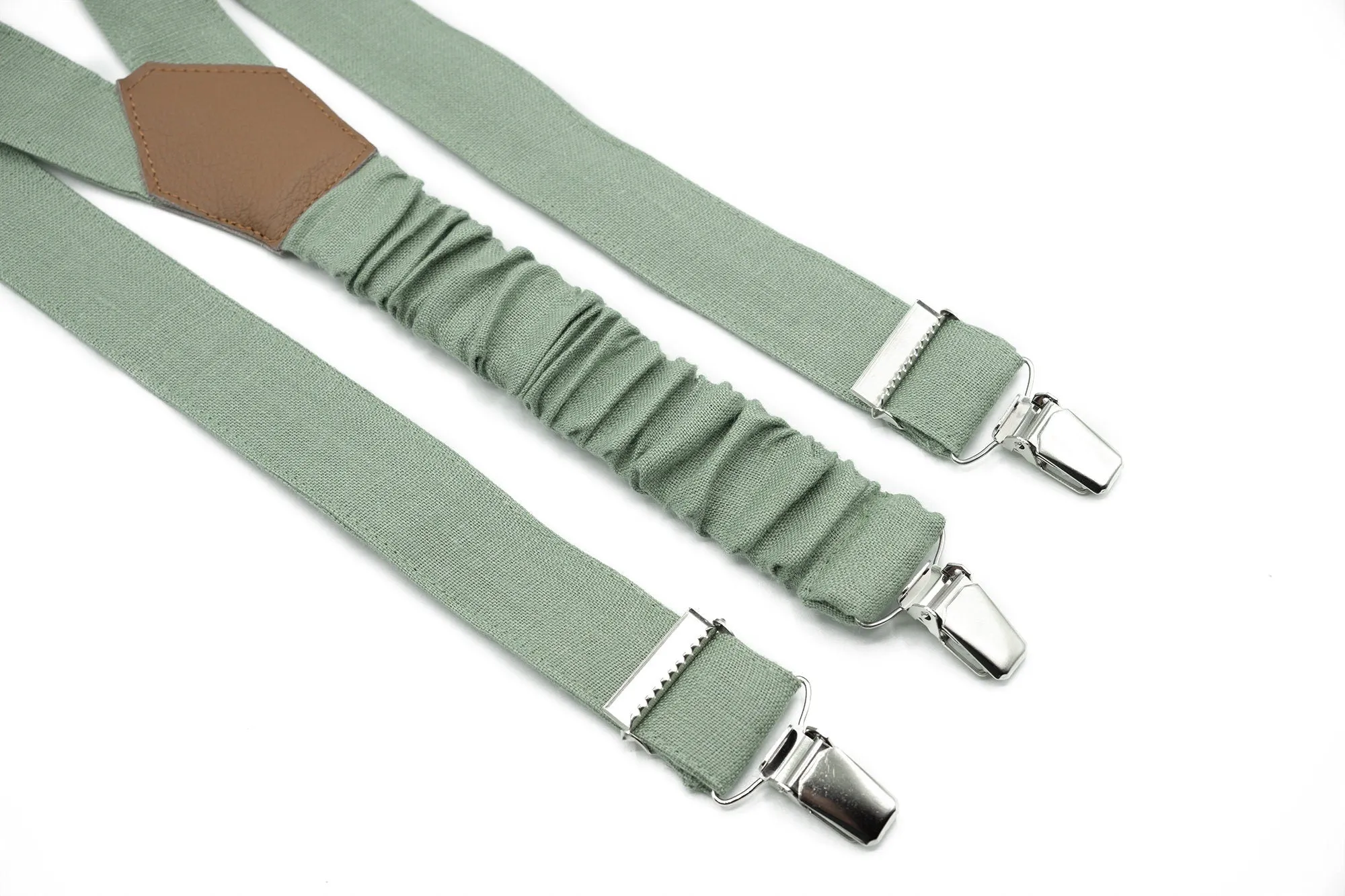 Bright Sage Green Suspender and Bow Tie Set - Wedding, Groomsmen, Men's, Boys', Toddler Sage Suspenders & Bow Tie | Groomsmen Accessories