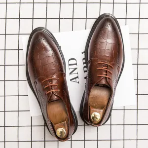 Brown Pointed Toe Formal Leather Shoes