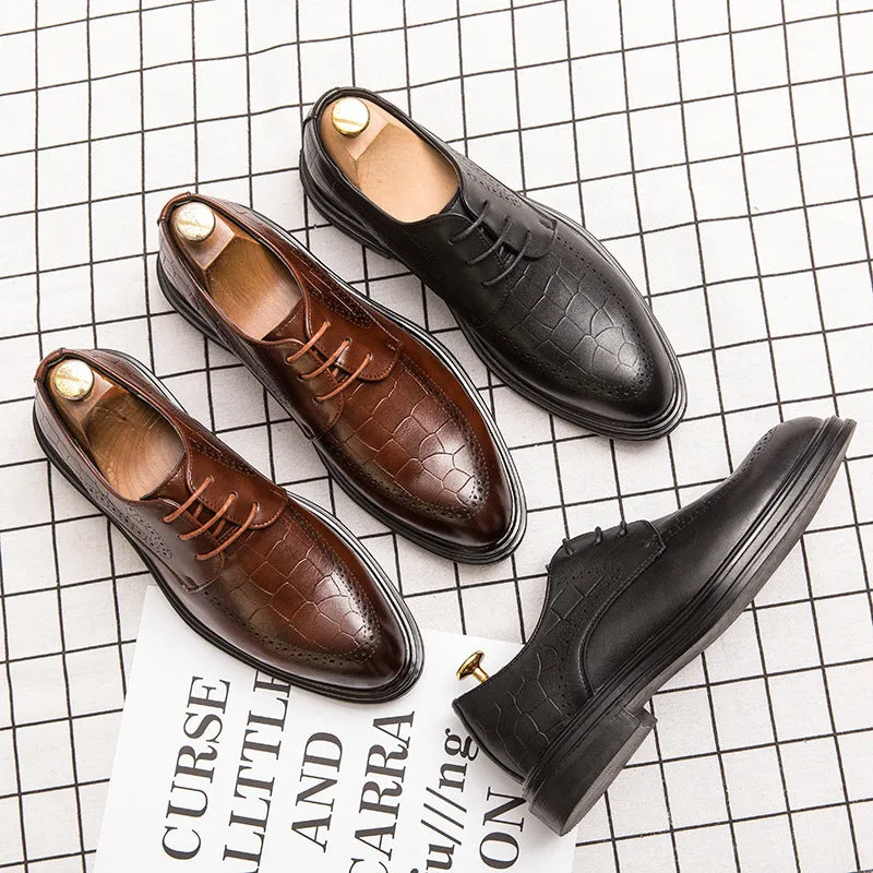 Brown Pointed Toe Formal Leather Shoes