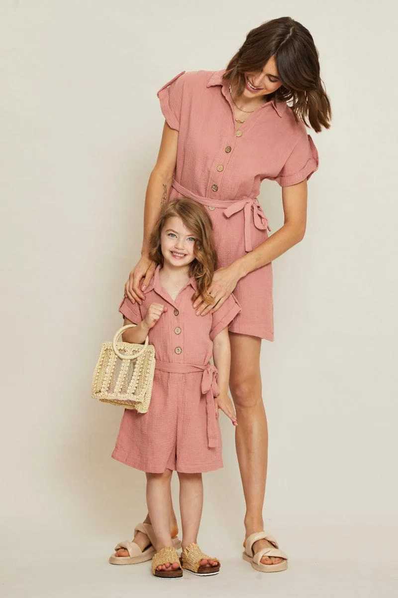 Brown Relaxed Playsuit