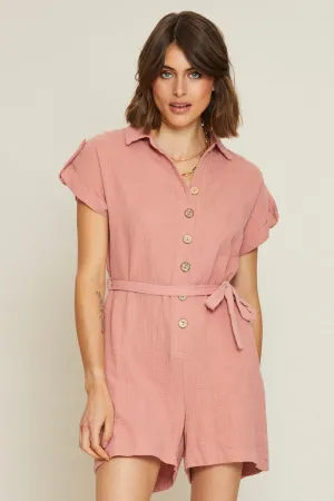 Brown Relaxed Playsuit