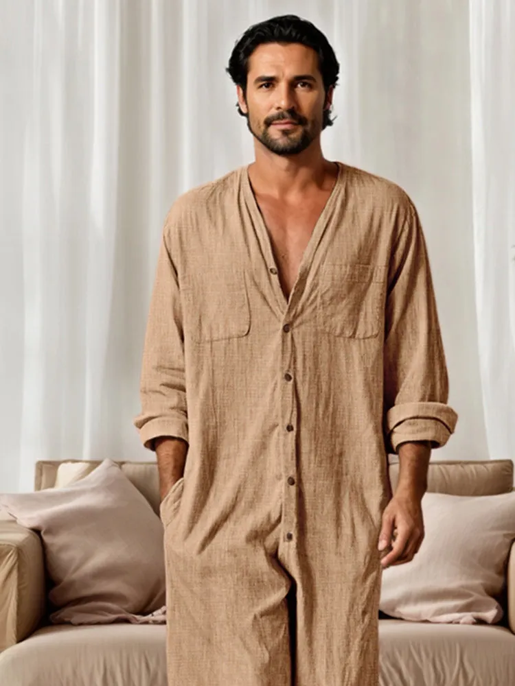 Casual Relaxed Fit 100% Cotton Jumpsuit