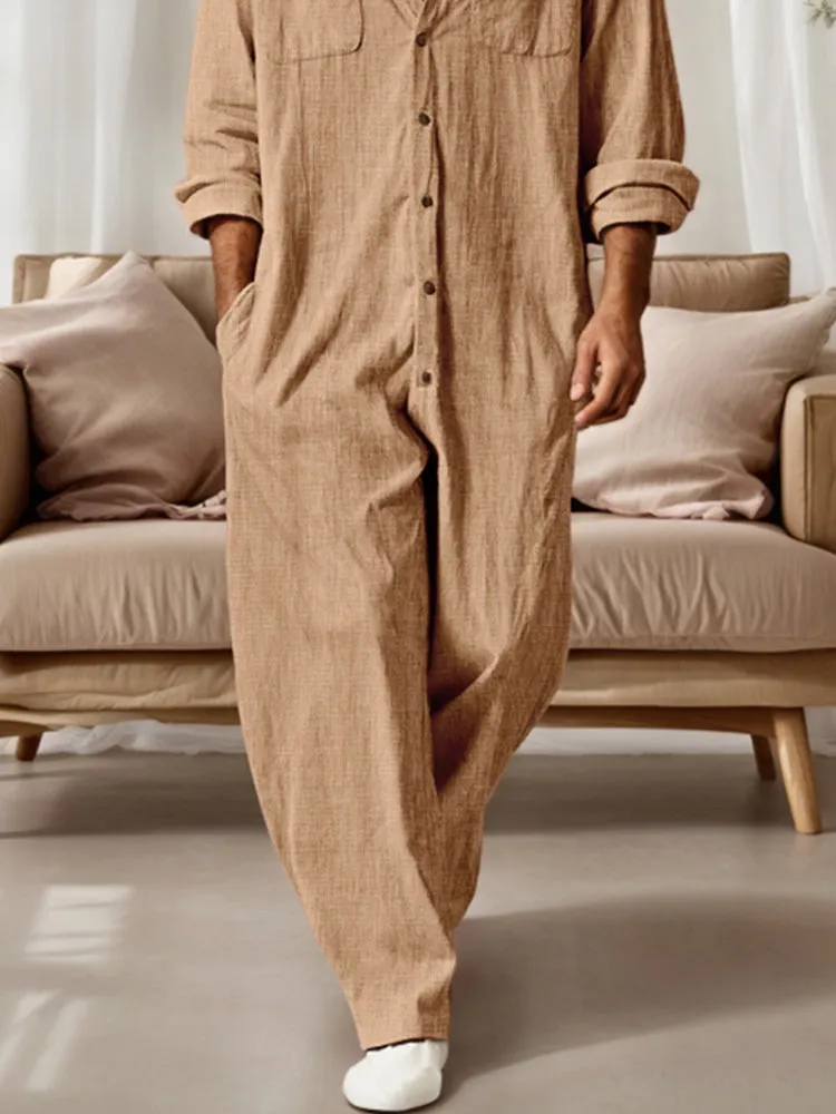 Casual Relaxed Fit 100% Cotton Jumpsuit