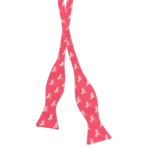 Dark Pink Race Horses Self Tie Bow Tie