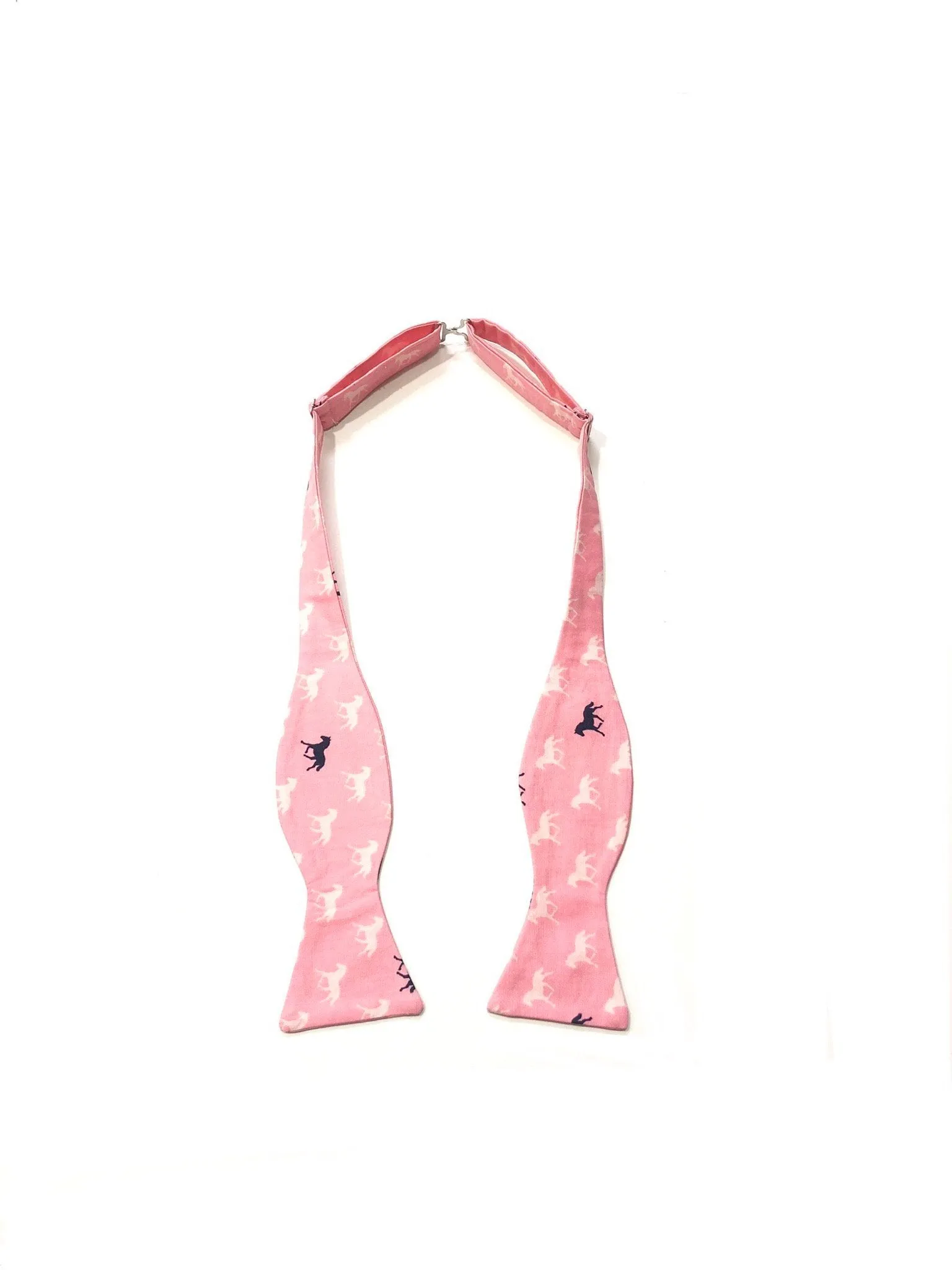 Dark Pink Race Horses Self Tie Bow Tie