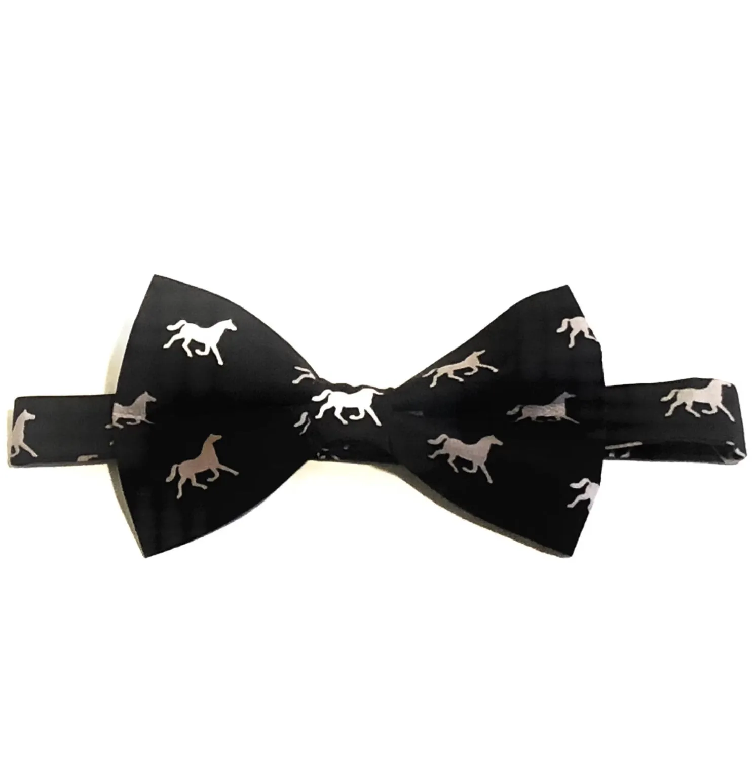 Dark Pink Race Horses Self Tie Bow Tie