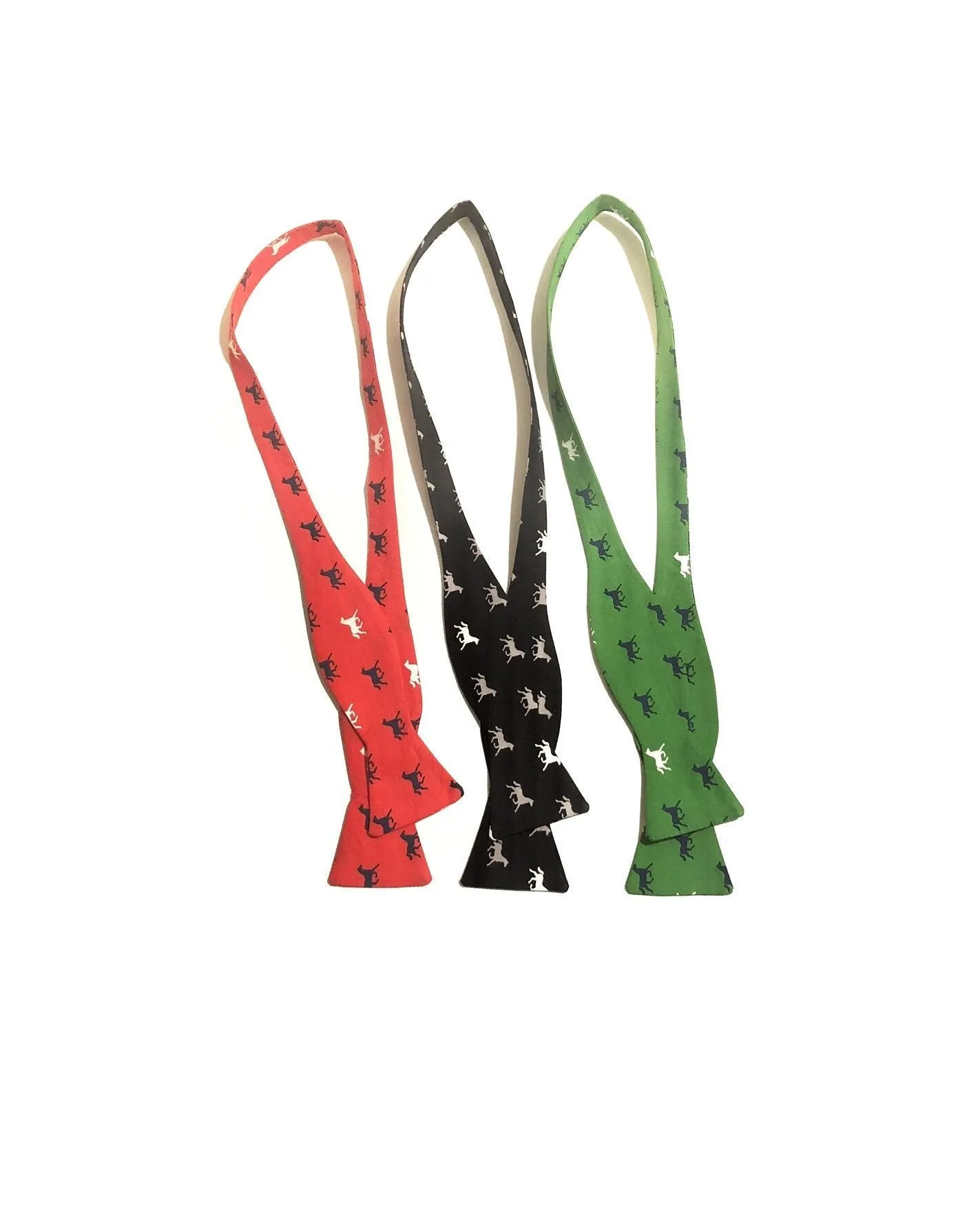 Dark Pink Race Horses Self Tie Bow Tie