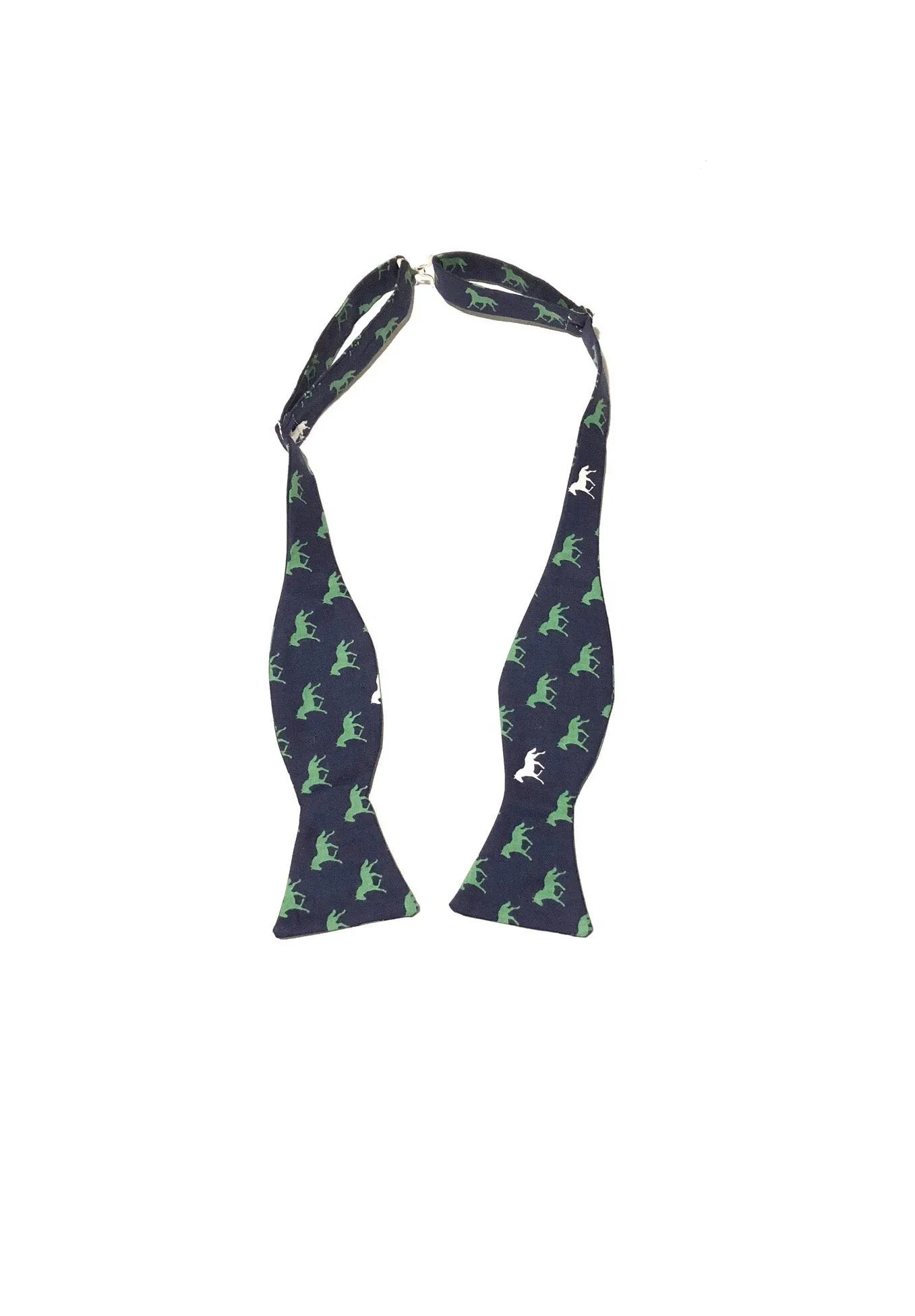 Dark Pink Race Horses Self Tie Bow Tie