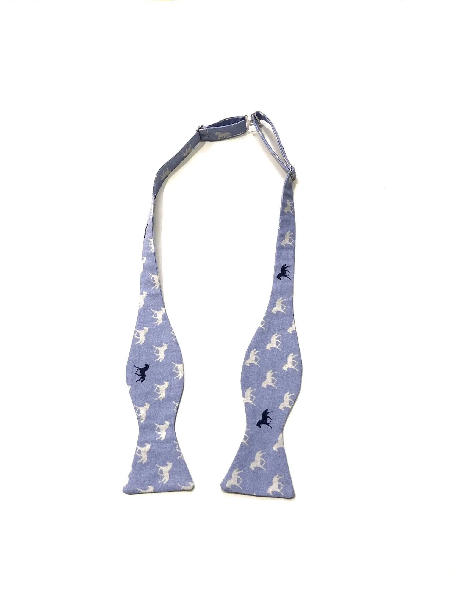 Dark Pink Race Horses Self Tie Bow Tie