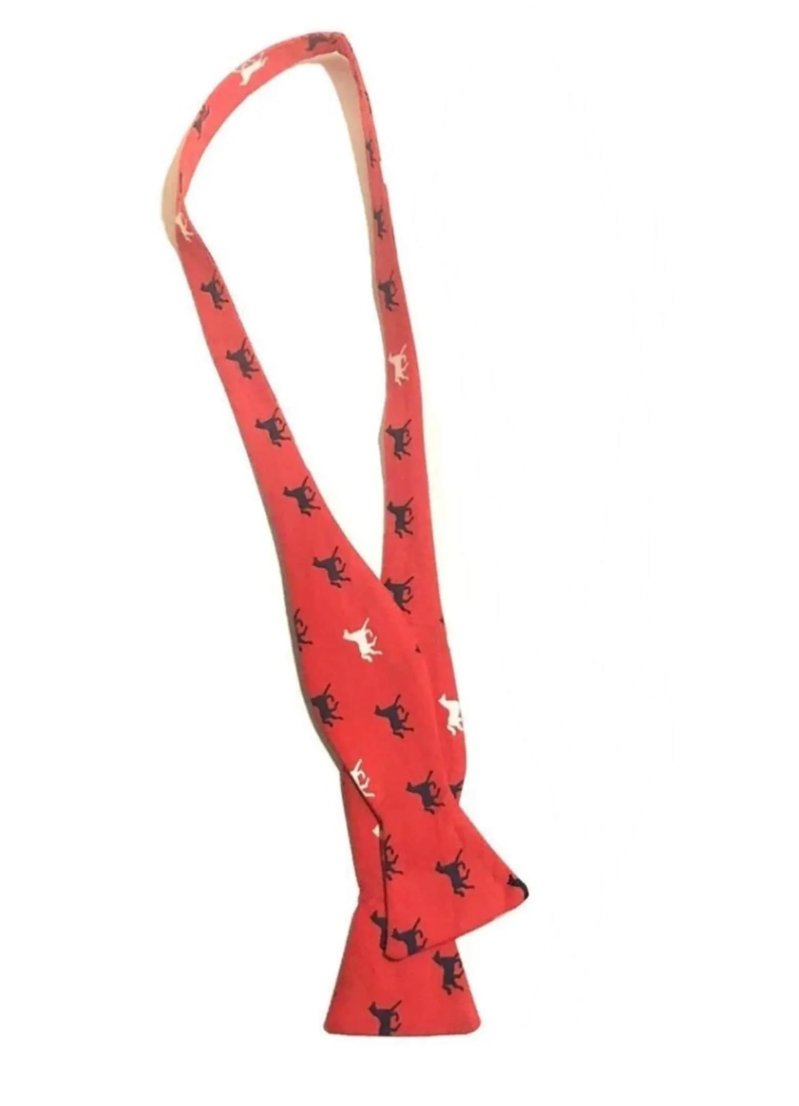 Dark Pink Race Horses Self Tie Bow Tie
