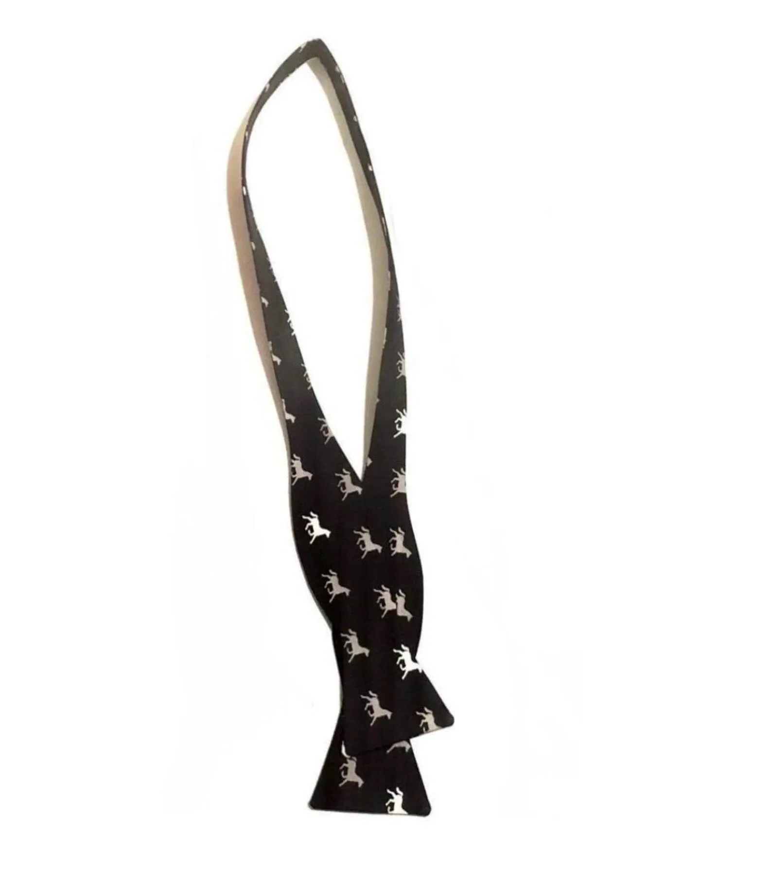 Dark Pink Race Horses Self Tie Bow Tie