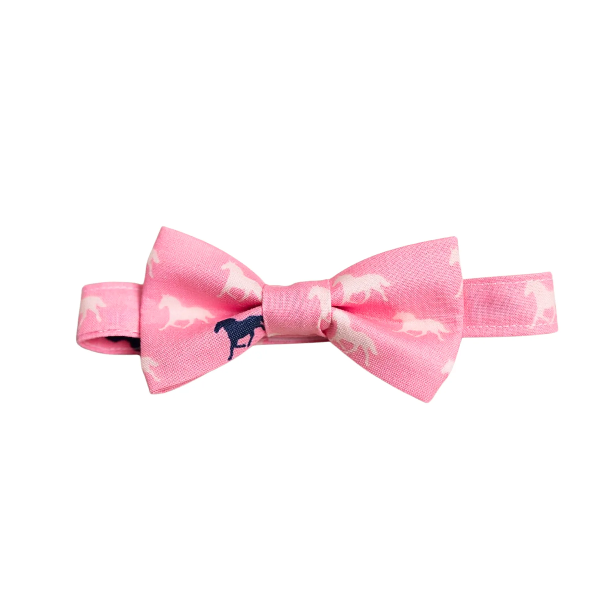 Dark Pink Race Horses Self Tie Bow Tie