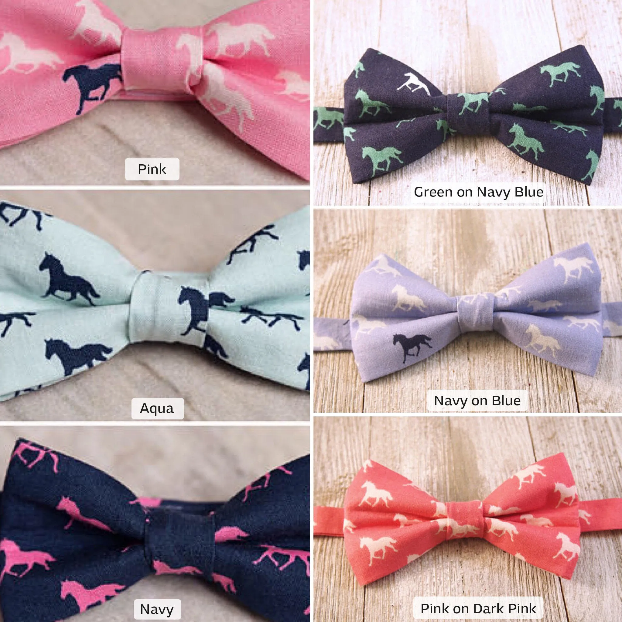 Derby Horses Bow Tie