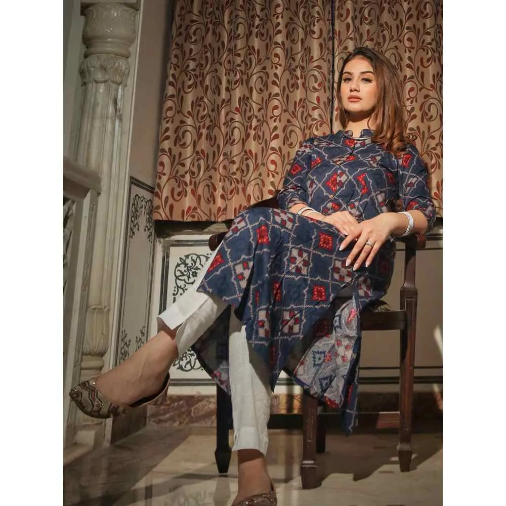 Divena A-Line Printed Rayon Kurta
