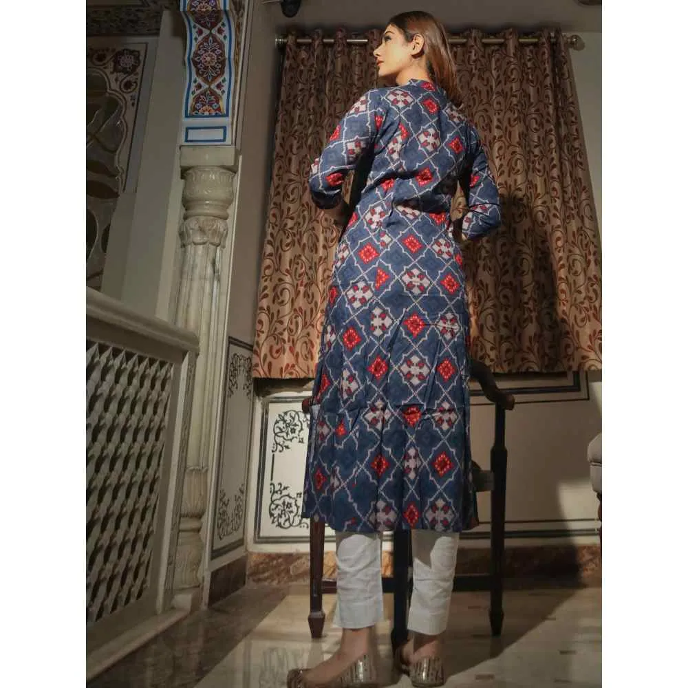 Divena A-Line Printed Rayon Kurta