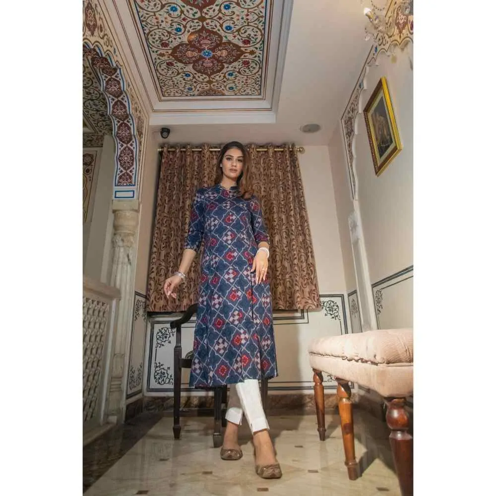 Divena A-Line Printed Rayon Kurta