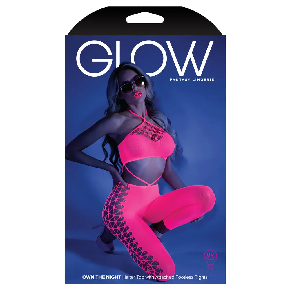 Fantasy Lingerie Glow Own The Night Halter Bodystocking