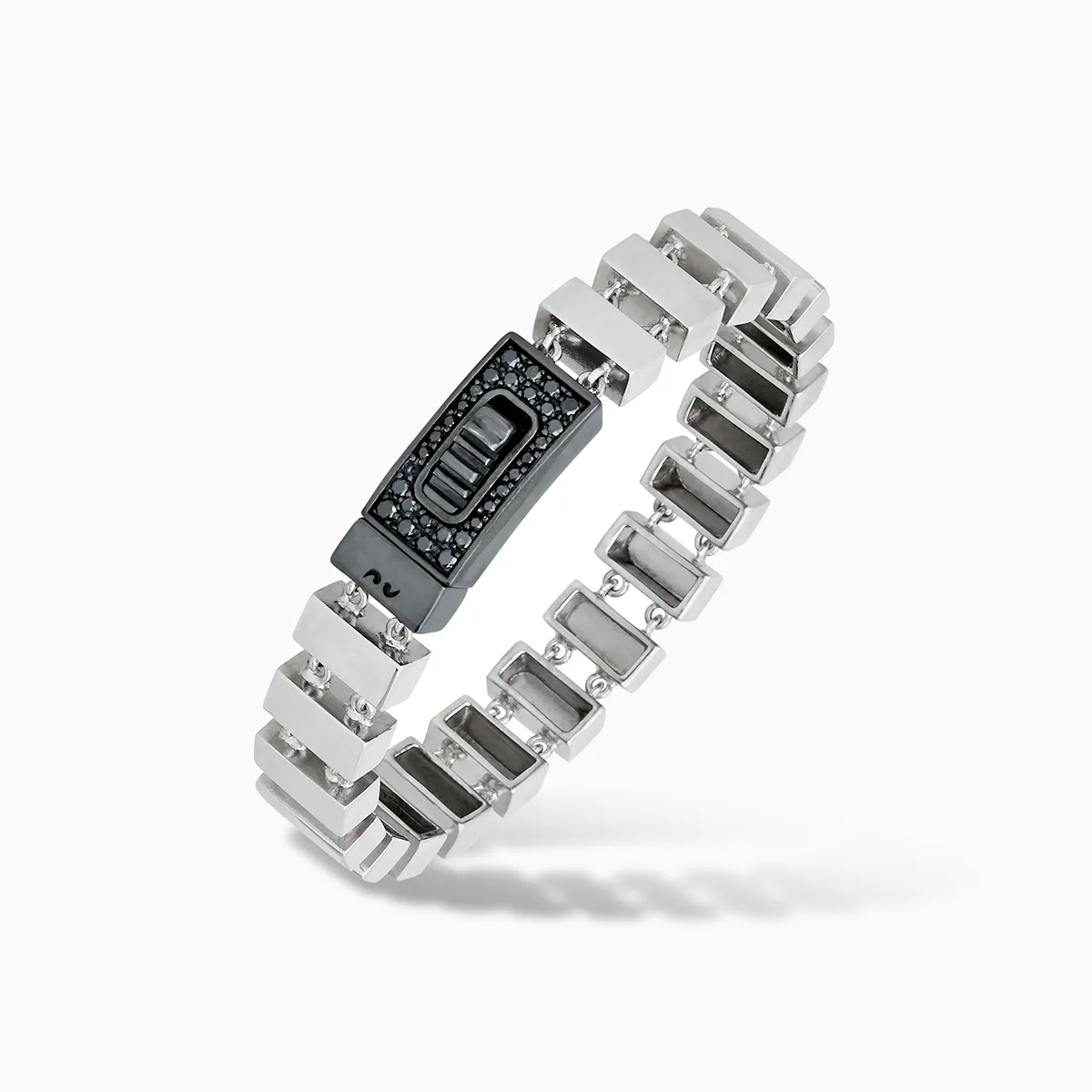 GLADIATOR Black Diamonds and Polished Slim Bracelet