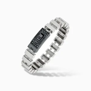 GLADIATOR Black Diamonds and Polished Slim Bracelet