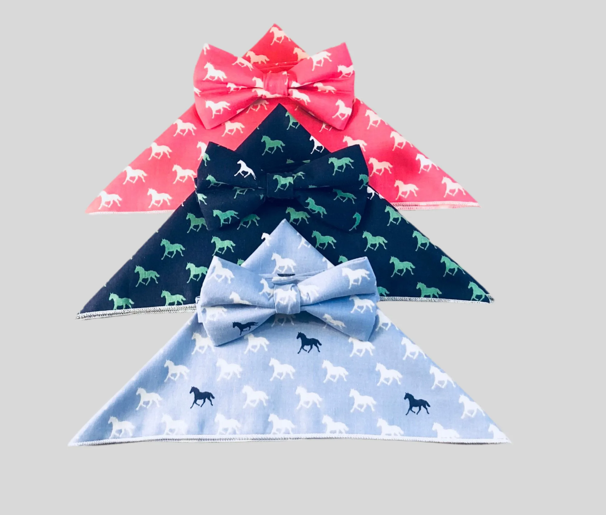 Horses Bow Tie & Pocket Square Set