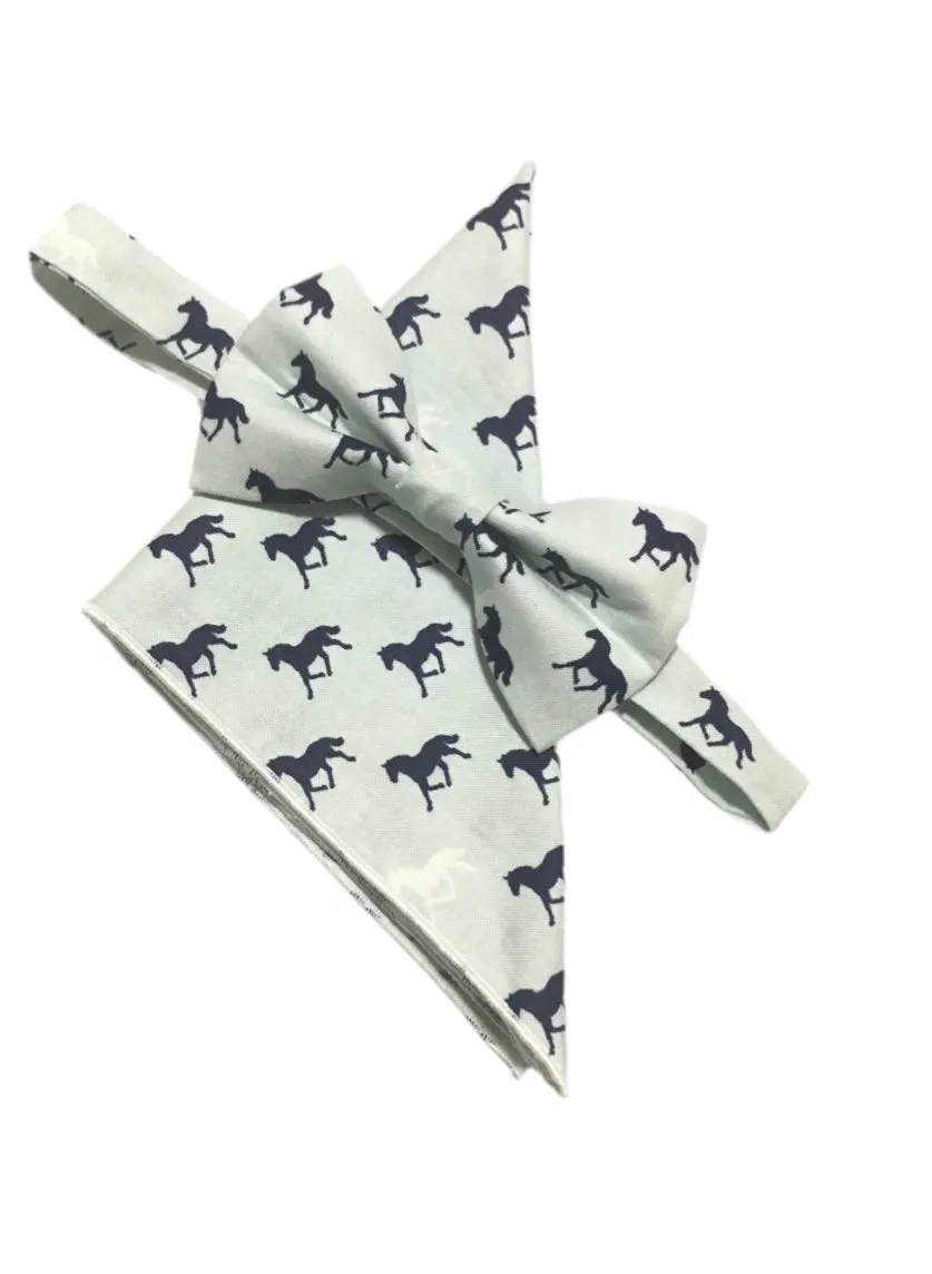 Horses Bow Tie & Pocket Square Set