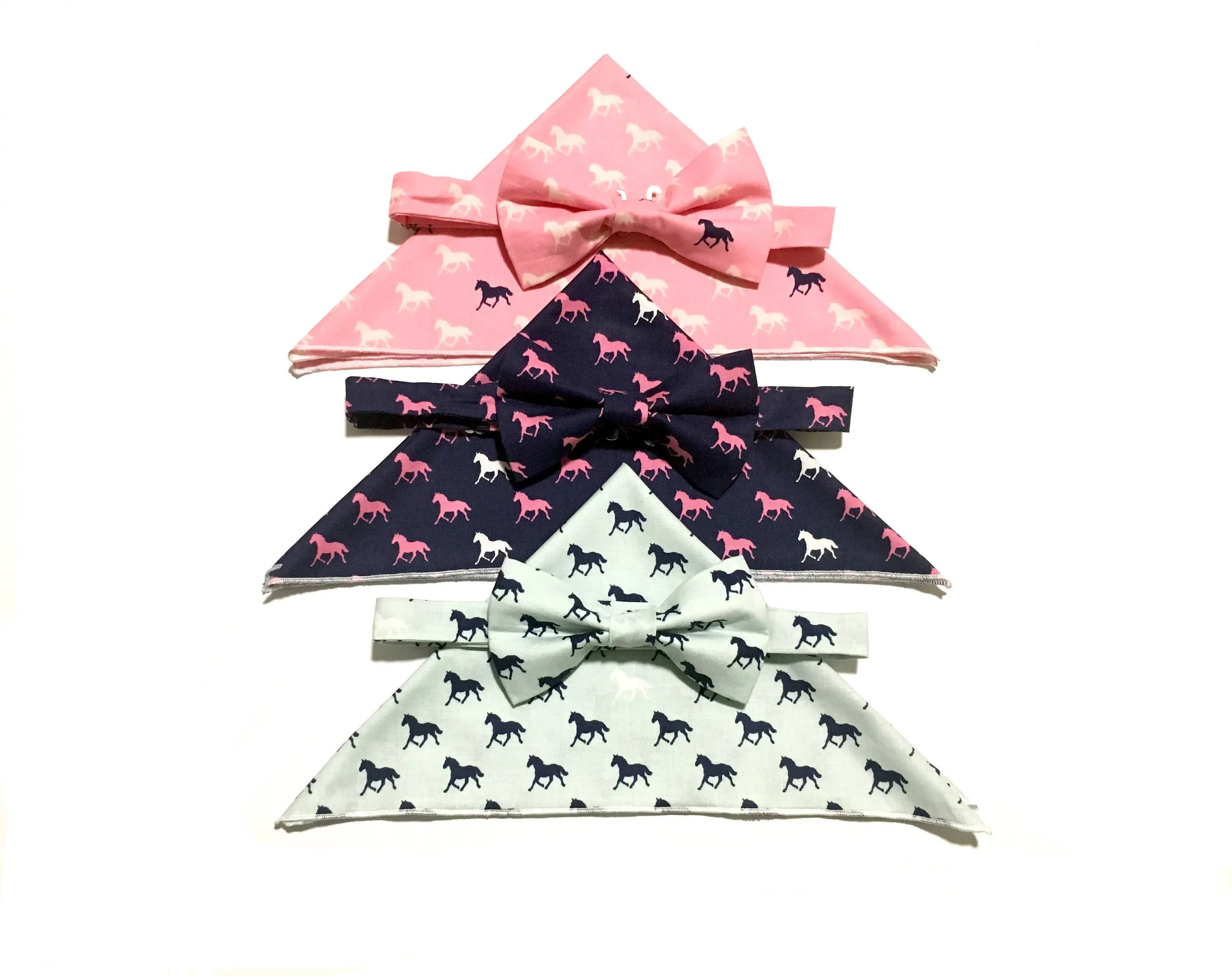 Horses Bow Tie & Pocket Square Set