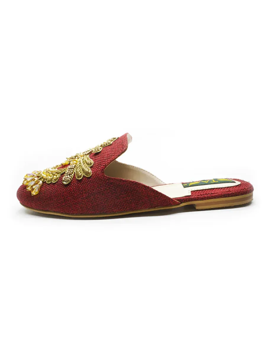 Maroon Fancy Back Open