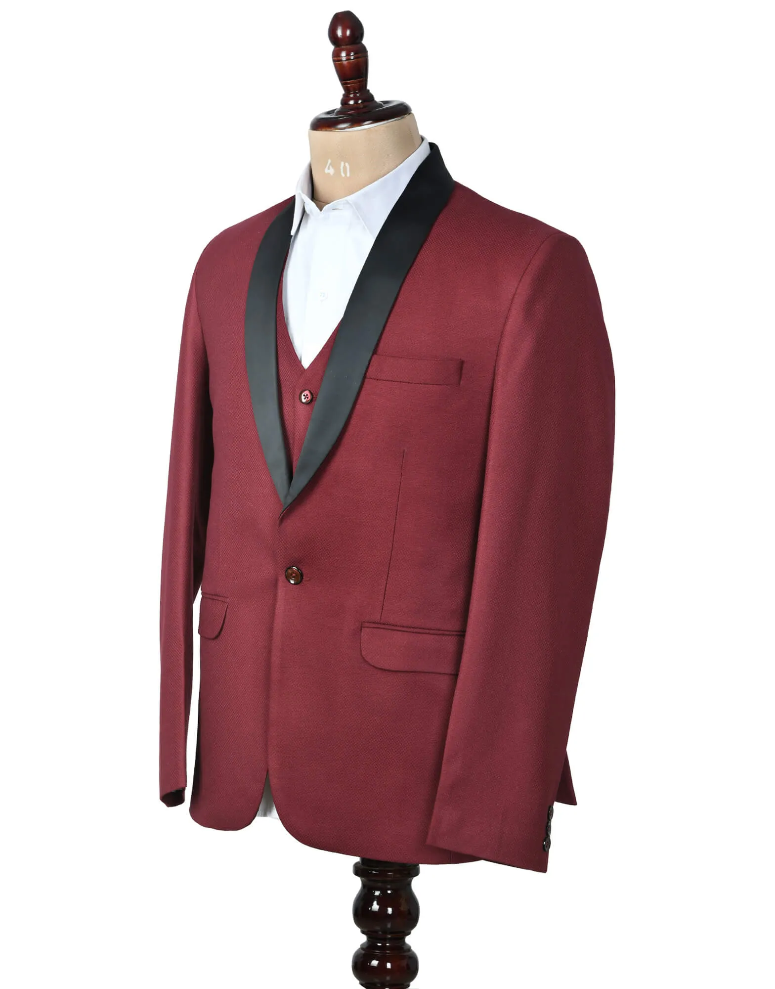 Maroon Tuxedo PantSuit