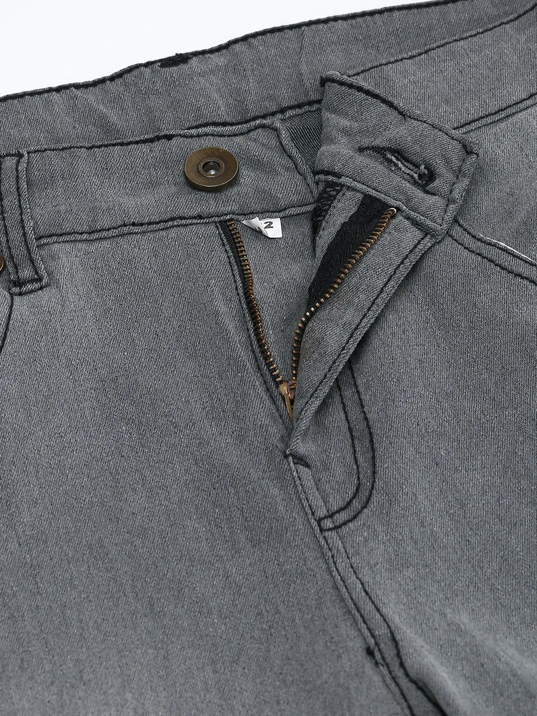 Men's Slim Fit Stretchable Denim Solid Jeans (Grey)