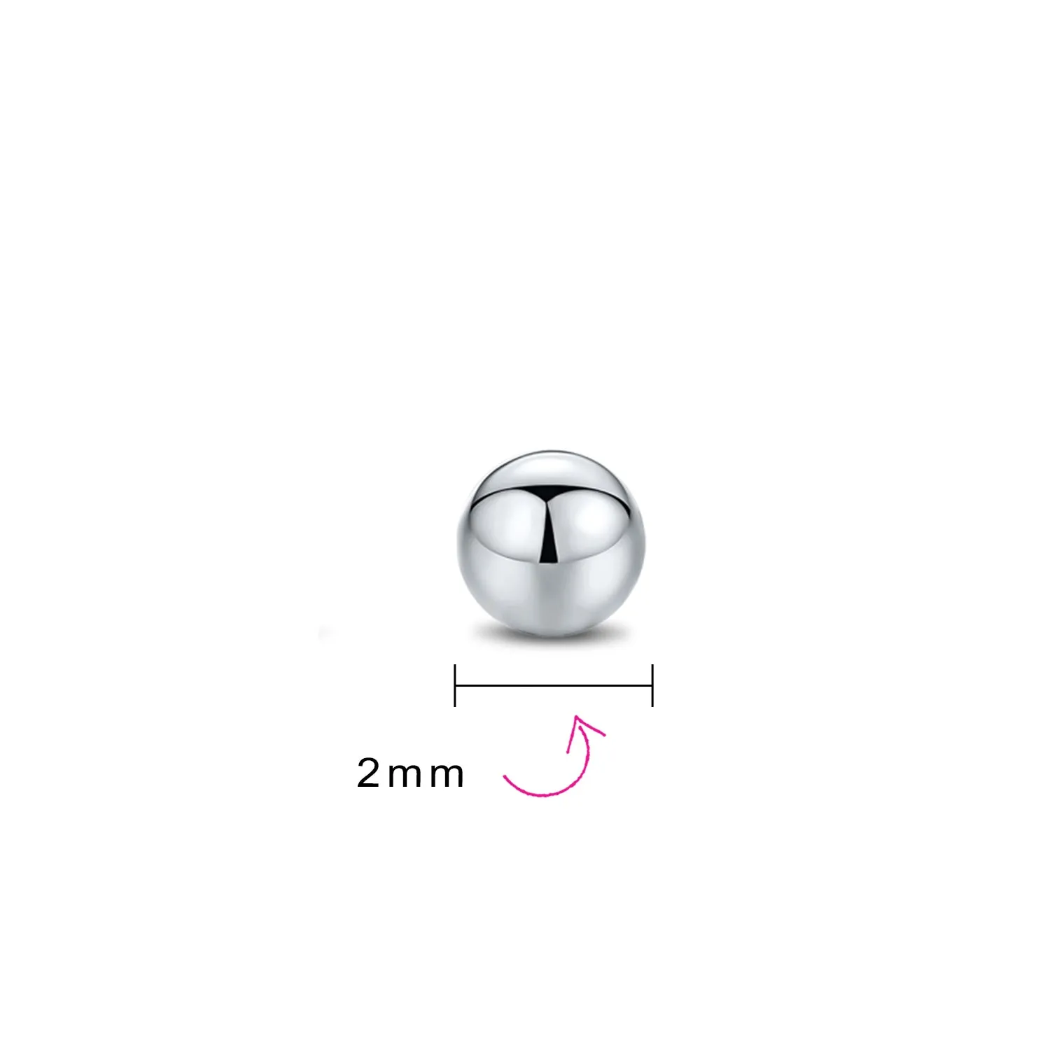 Minimalist Drop Ball Earrings in Sterling Silver 2-10 MM Sizes Shiny Polish