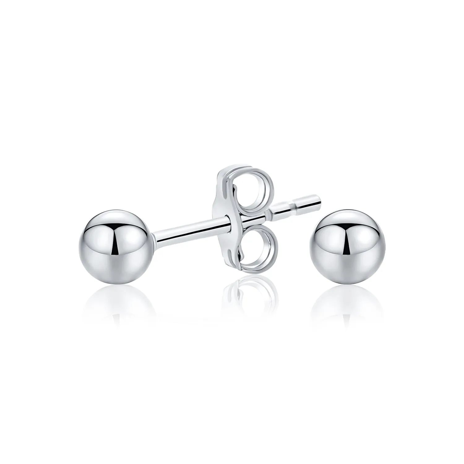 Minimalist Drop Ball Earrings in Sterling Silver 2-10 MM Sizes Shiny Polish
