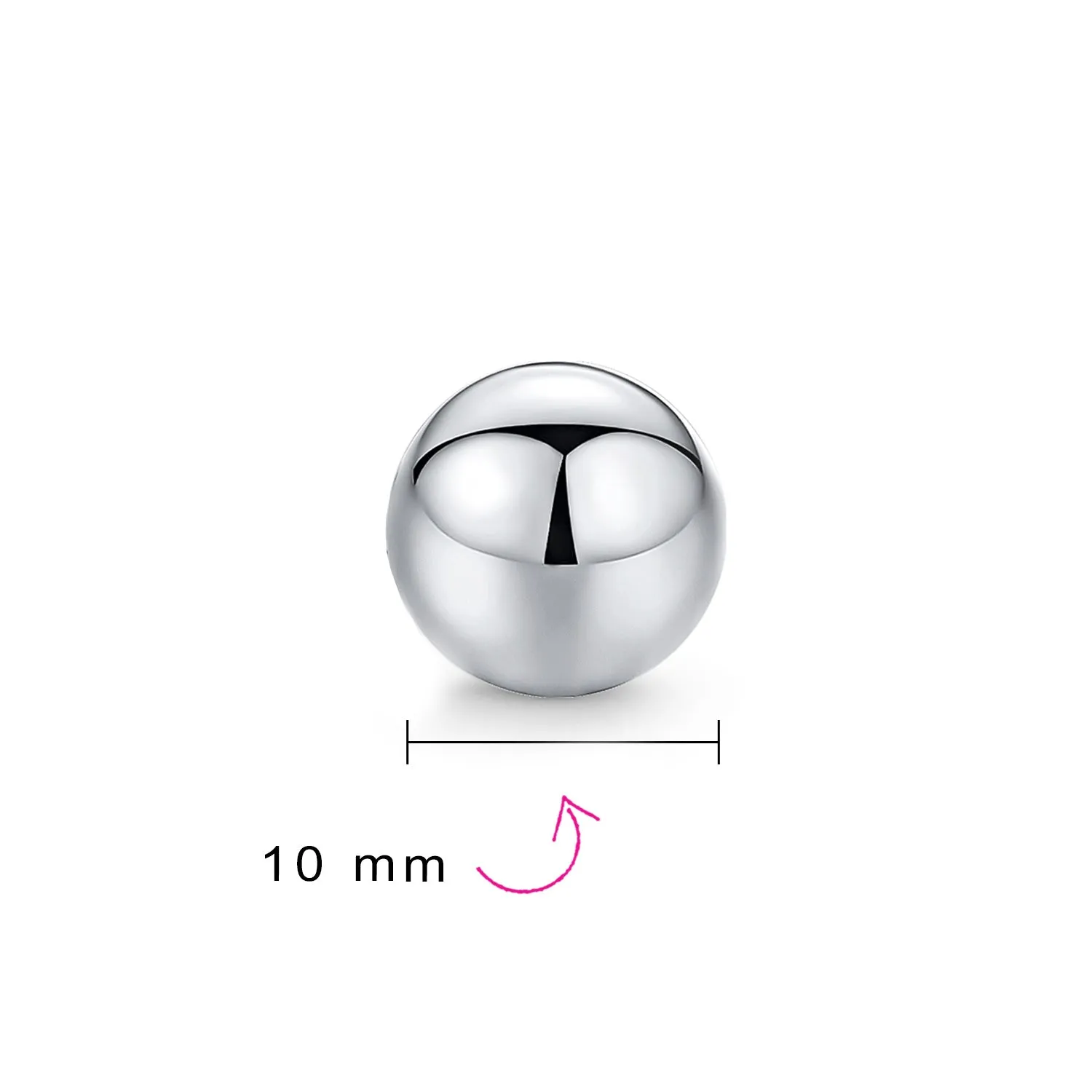 Minimalist Drop Ball Earrings in Sterling Silver 2-10 MM Sizes Shiny Polish