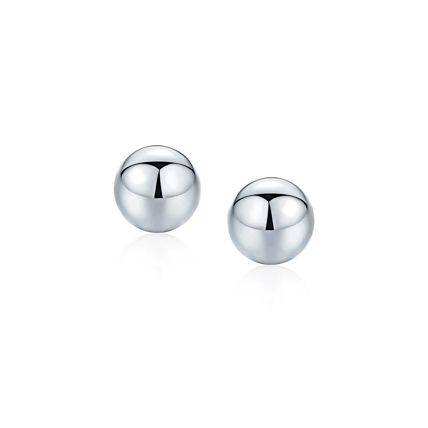 Minimalist Drop Ball Earrings in Sterling Silver 2-10 MM Sizes Shiny Polish