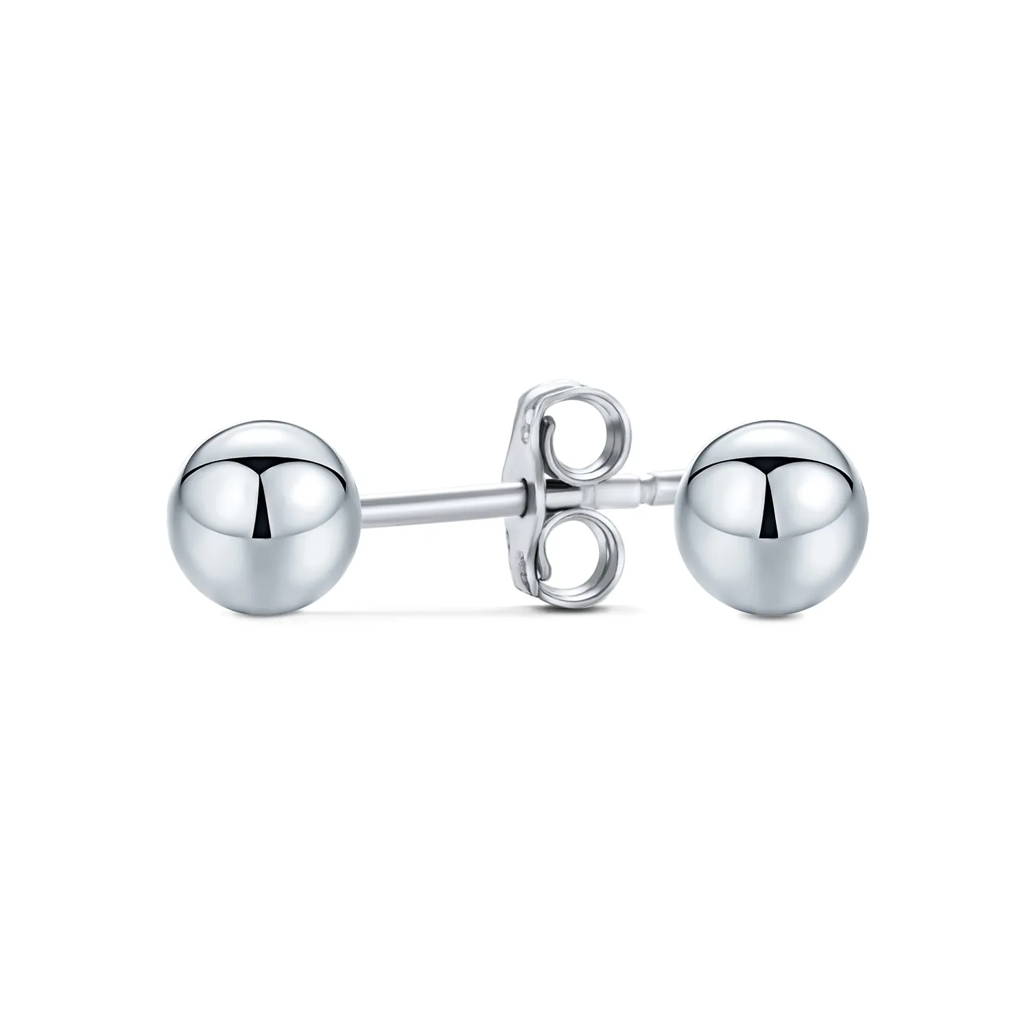 Minimalist Drop Ball Earrings in Sterling Silver 2-10 MM Sizes Shiny Polish