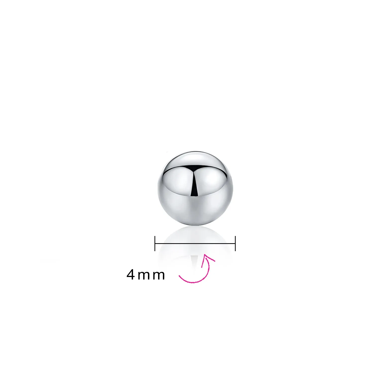 Minimalist Drop Ball Earrings in Sterling Silver 2-10 MM Sizes Shiny Polish