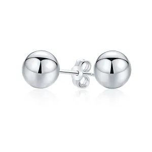 Minimalist Drop Ball Earrings in Sterling Silver 2-10 MM Sizes Shiny Polish