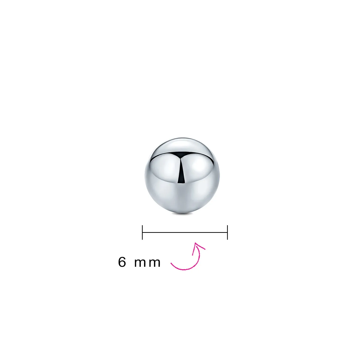 Minimalist Drop Ball Earrings in Sterling Silver 2-10 MM Sizes Shiny Polish