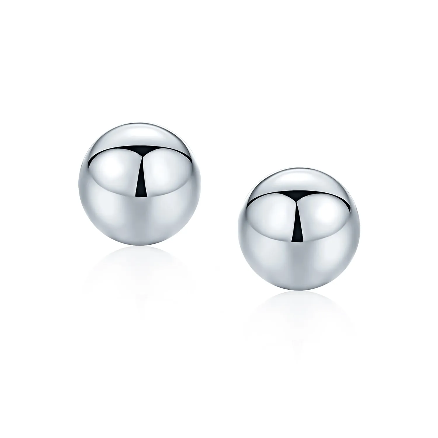 Minimalist Drop Ball Earrings in Sterling Silver 2-10 MM Sizes Shiny Polish