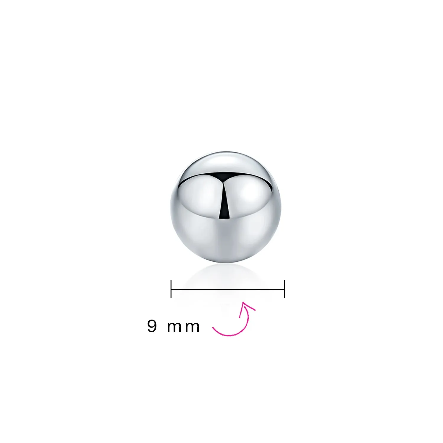Minimalist Drop Ball Earrings in Sterling Silver 2-10 MM Sizes Shiny Polish