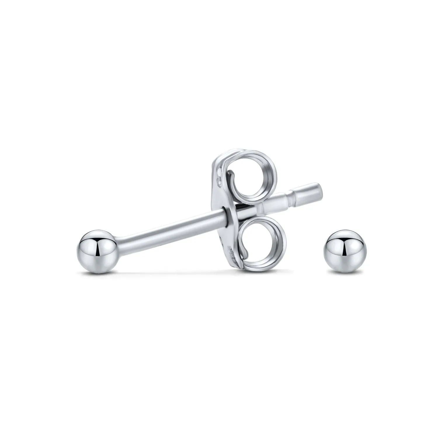 Minimalist Drop Ball Earrings in Sterling Silver 2-10 MM Sizes Shiny Polish