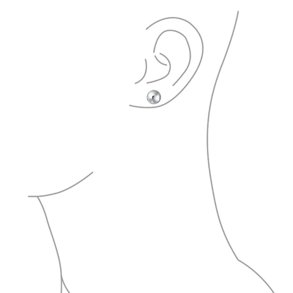 Minimalist Drop Ball Earrings in Sterling Silver 2-10 MM Sizes Shiny Polish