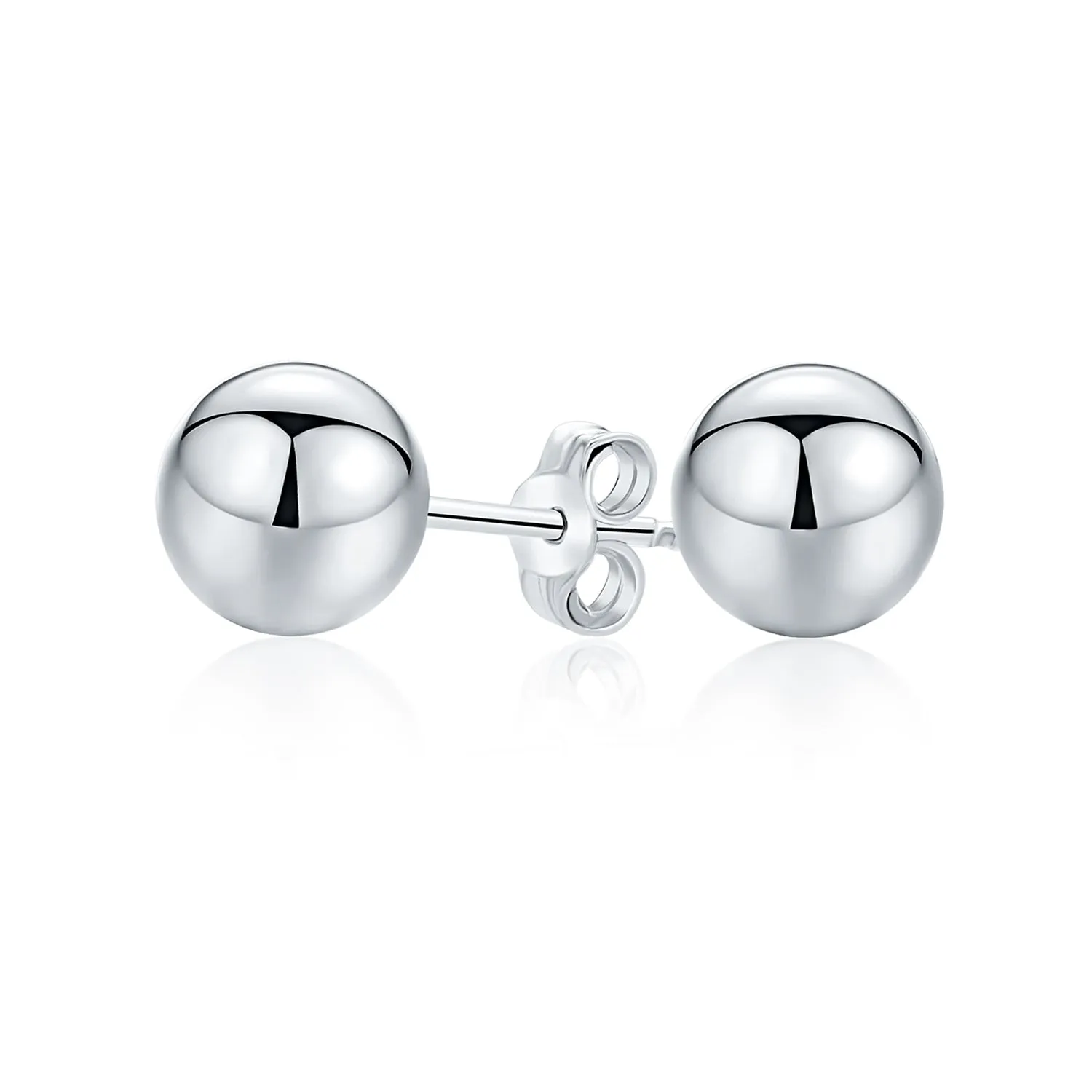 Minimalist Drop Ball Earrings in Sterling Silver 2-10 MM Sizes Shiny Polish
